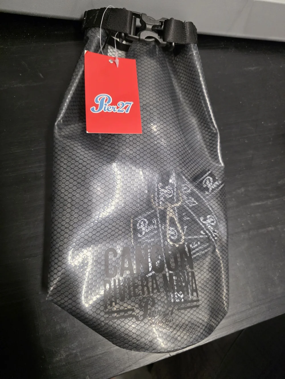 Black Waterproof Roll-Top Men’s Bag